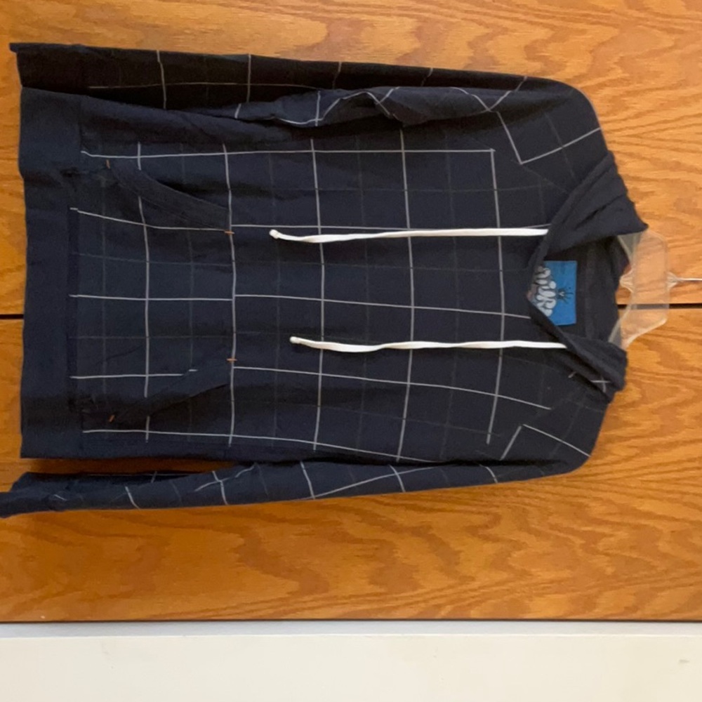 Black Grid Pattern Hoodie
